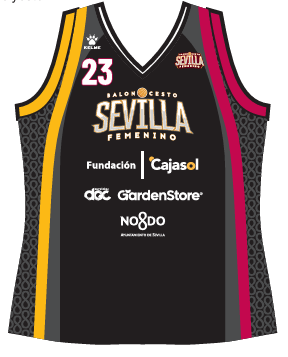 CAMISETA BASKET SEVILLA FEM CANTERA NEGRO