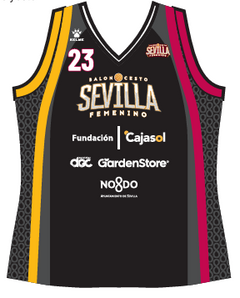 CAMISETA BASKET SEVILLA FEM CANTERA NEGRO